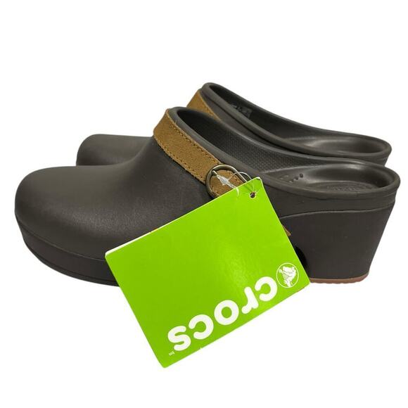 Crocs Espresso Brown Sarah Clogs / Size-8 - Picture 6 of 10